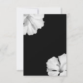 Witte Hibiscus Zwart Tropische bruiloft RSVP React Kaart (Achterkant)