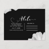 Witte Hibiscus Zwarte Tropische Chic Bewaar de Dat Aankondigingskaart (Achterkant)