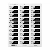 Witte Hibiscus Zwarte Tropische Chic Bruiloft Etiket (Full Sheet)