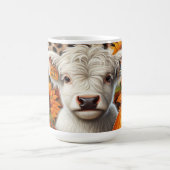 Witte Highland Kalf Tussen Pompoenen En Zonnebloem Koffiemok (Center)