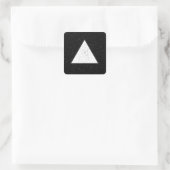 Witte hipster ruimte driehoek zwarte achtergrond vierkante sticker (Tas)