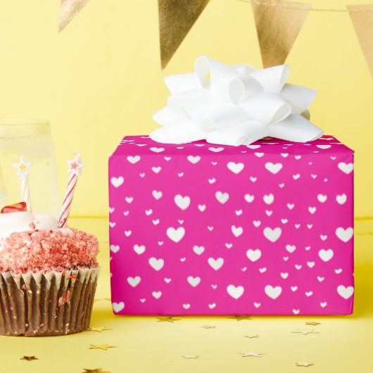 Witte hitte op neonroze cadeaupapier (Verjaardagsfeest)
