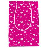 Witte hitte op neonroze medium cadeauzakje (Voorkant)