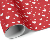 Witte hitte op rood cadeaupapier (Rol Hoek)