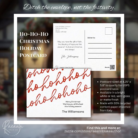 Witte Ho-Ho-Ho-Ho Kerst Vakantie Briefkaart