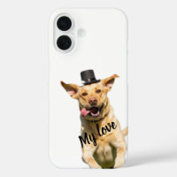 Witte Hoed Labrador Retriever Hond iPhone 16 Hoes