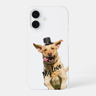 Witte Hoed Labrador Retriever Hond iPhone 16 Hoes Hoesje
