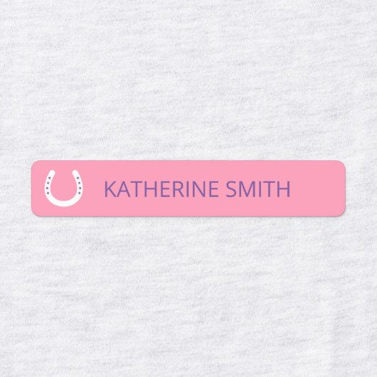 Witte Hoefijzers met sterren Paars roze blauw Labels (Design 2)