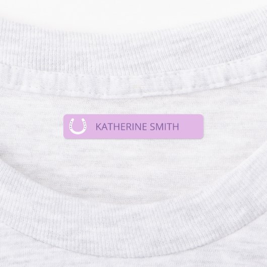 Witte Hoefijzers met sterren Paars roze blauw Labels (Aangebracht)