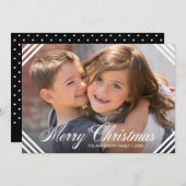 Witte Hoek Randen Elegante Vrolijke Kerstfoto Feestdagenkaart (Voorkant / Achterkant)