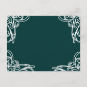 Witte hoeken voor bruiloft zwemmen op SeaBlue Uitnodiging Briefkaart (Achterkant)