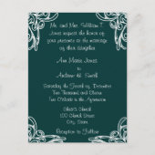 Witte hoeken voor bruiloft zwemmen op SeaBlue Uitnodiging Briefkaart (Voorkant)