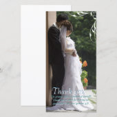 Witte hoekwervel trouwkaarten bedankkaart fotokaar (Voorkant / Achterkant)