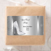 Witte Hoge Hak Schoenen Zilveren Event Party Etiket (Insitu)