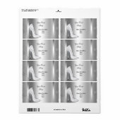 Witte Hoge Hak Schoenen Zilveren Event Party Etiket (Full Sheet)