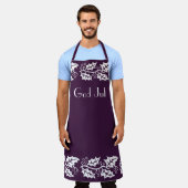 witte hollies in bessen kleur - God jul Schort (Gedragen)