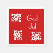 witte hollies in rood servet (Voorkant)