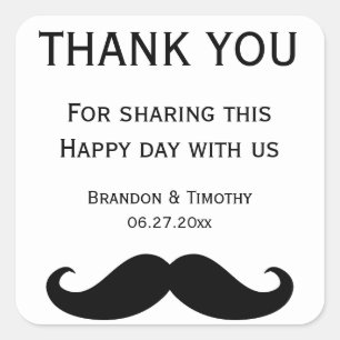 Witte homoseksuele stickers met snor