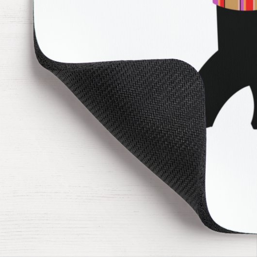 Witte hond als de schoen past muismat (Hoek)