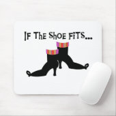 Witte hond als de schoen past muismat (Met muis)