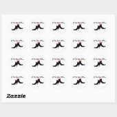 Witte hond als de schoen past ronde sticker (Vel)