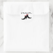 Witte hond als de schoen past ronde sticker (Tas)