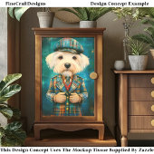 Witte Hond als een Country Gentleman DK6RF Decoupa Tissuepapier