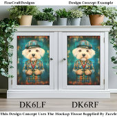 Witte Hond Als Een Landheer DK6LF Decoupage Tissuepapier