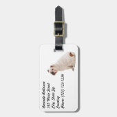 Witte hond bagagelabel (Voorkant verticaal)