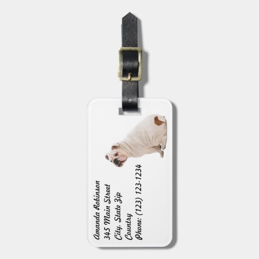 Witte hond bagagelabel (Voorkant verticaal)