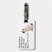 Witte hond bagagelabel (Achterkant verticaal)