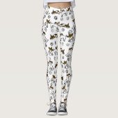 Witte hond Cartoon Leggings (Voorkant)