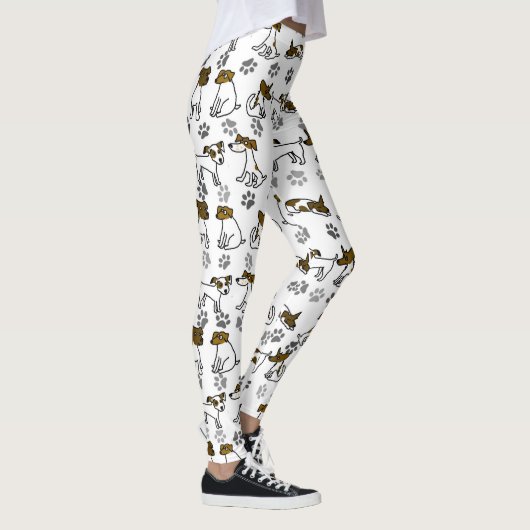 Witte hond Cartoon Leggings (Rechts)