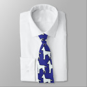 Witte Hond Diep Blauw Stropdas (Gebonden)