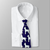 Witte Hond Donkerblauw Stropdas (Gebonden)