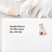 Witte hond etiket (Insitu)