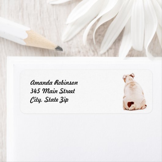 Witte hond etiket (Insitu)