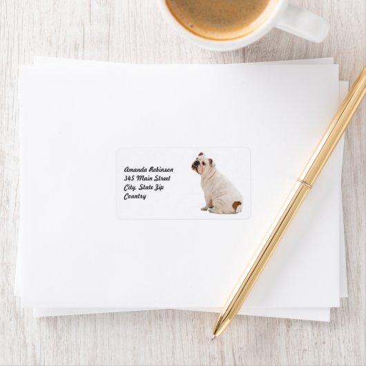 Witte hond etiket (Insitu)