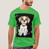 Witte hond groen T-shirt (Voorkant)