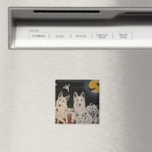Witte Hond Halloween Familie Magnet (Insitu (Vaatwasser))