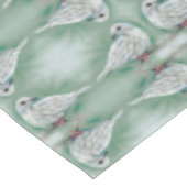 Witte hond in de pine kerst tafelkleed (Gekanteld)