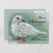 Witte hond in de pine Persoonlijke Kerstmis Feestdagenkaart (Voorkant / Achterkant)