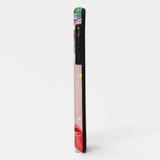 Witte hond in kerstmuts Case-Mate iPhone case (Achterkant/links)