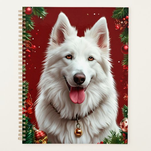 Witte Hond Kerst Planner Kerstcadeau (Voorkant)