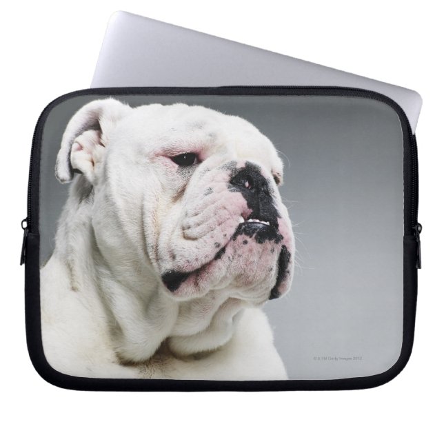 Witte hond laptop sleeve (Voorkant)