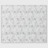 Witte hond met bruiloft op kant cadeaupapier (Vlak)