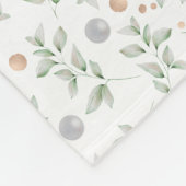 Witte hond met  roze Floral Cute Design Fleece Deken (Hoek)