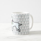 Witte hond met strik koffiemok (Voorkant rechts)