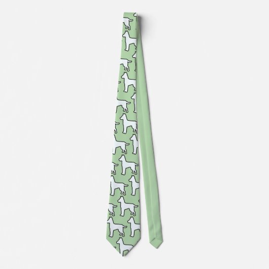 Witte Hond Mint Groen Stropdas (Voorkant)