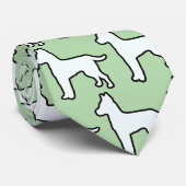 Witte Hond Mint Groen Stropdas (Opgerold)